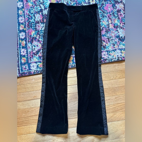 Theory Tara Be Velvet Embellished Flare Trousers Black Womens 6 - Picture 1 of 8